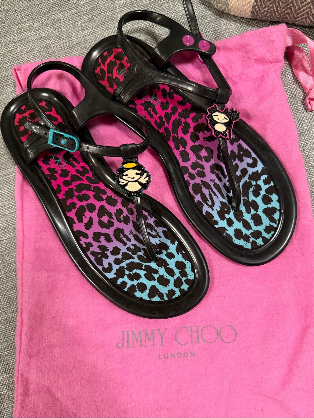 Jimmy Choo Black Jelly Sandals